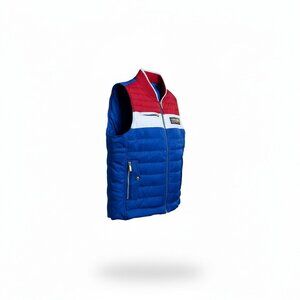 Honda Racing F1 Retro Puffer Vest Men’s XL – Red/White/Blue Colorblock